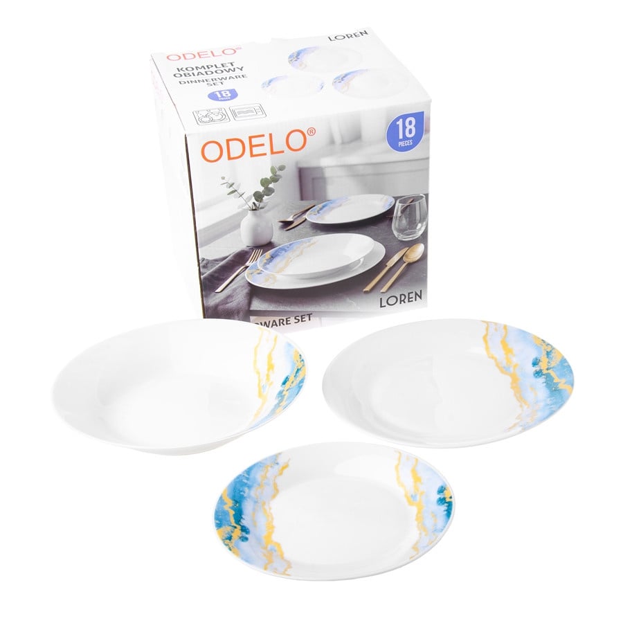 Komplet obiadowy ODELO LOREN okrągły 18-elementowy DH-OD3145