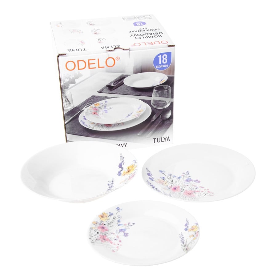 Komplet obiadowy ODELO TULYA okrągły 18-elementowy DH-OD3144