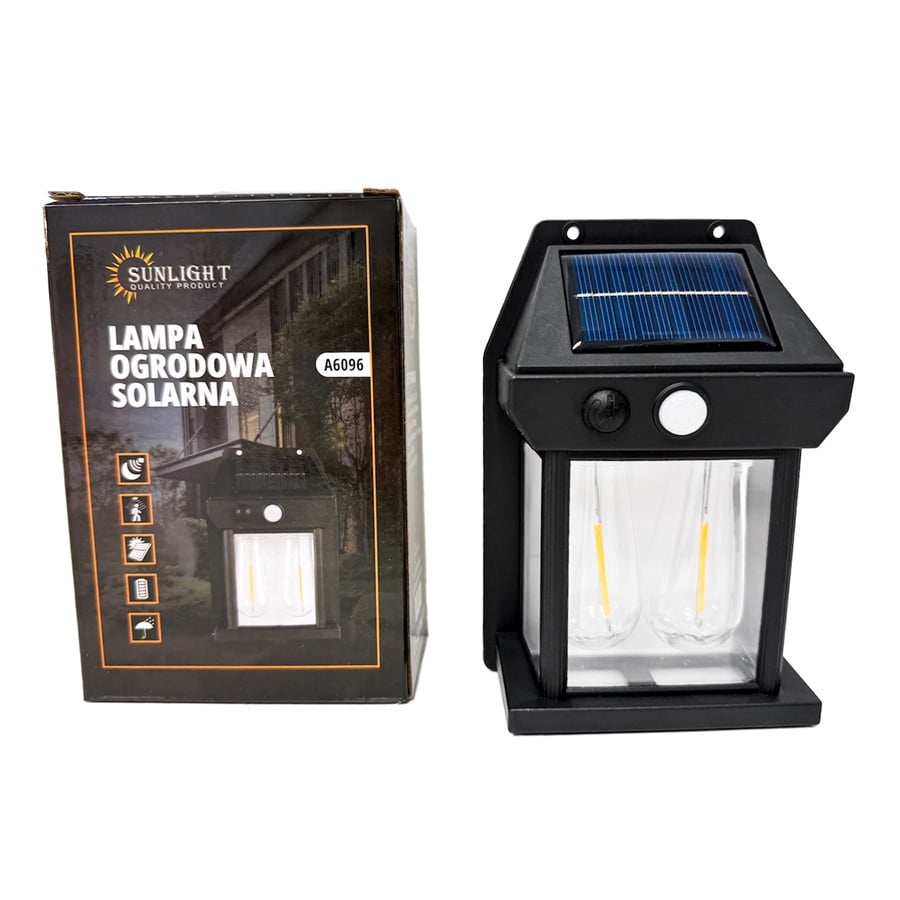 Daily International Home Lampa solar.LED czujn.ruchu 2 żar.10x15cm/DIA6096