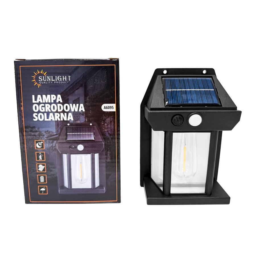 Daily International Home Lampa solar.LED czujn.ruchu 1 żar.10x15cm/DIA6095
