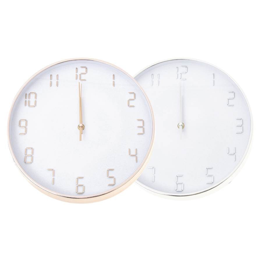 Zegar ścienny okrągły 29cm biały róż/sr/DI3403 DH-DI3403