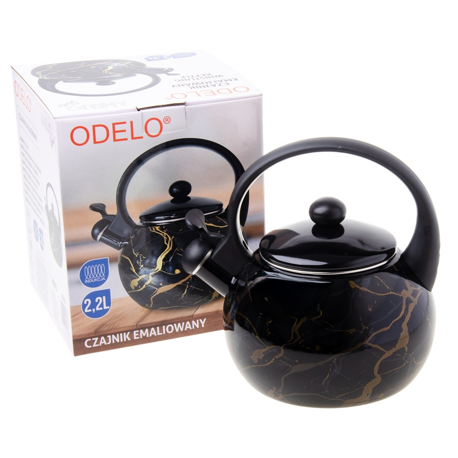 Czajnik ODELO AMELIO emaliowany 2,2L czarno-złoty 1szt. DH-OD2820