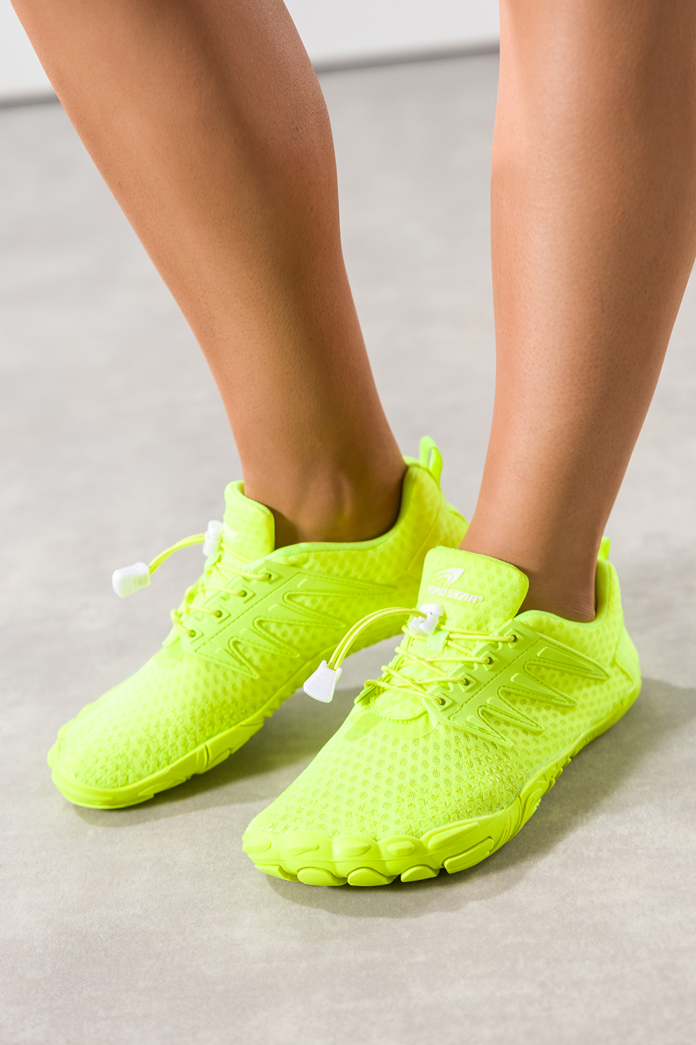 Żółte buty sportowe barefoot damskie na fitness szerokie elastyczna podeszwa elastyczne regulowane sznurówki Casu 7383D-5