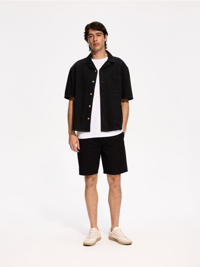 Reserved - Jeansowa koszula comfort fit - czarny