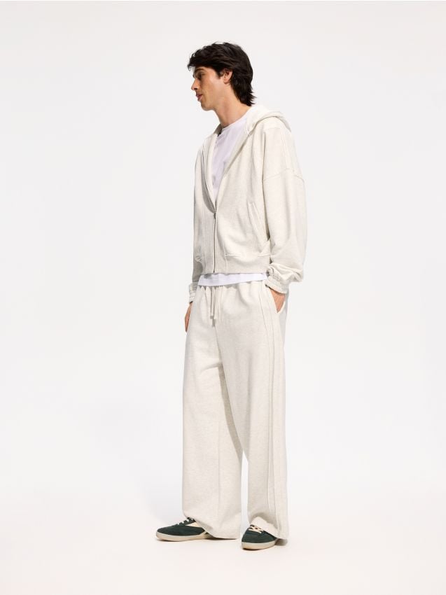 Reserved - Spodnie loose fit - jasnoszary