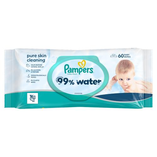 Pampers 99% Water Chusteczki nawilżane, 60 szt.