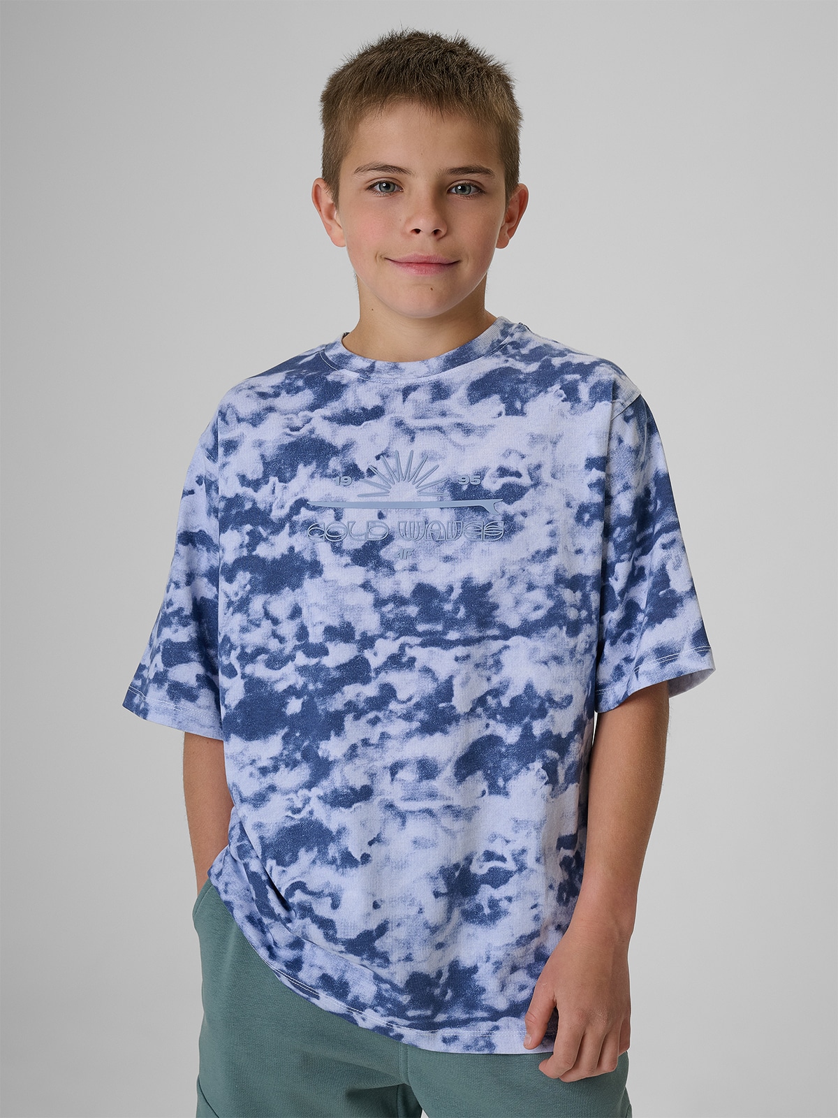 4F T-shirt loose z nadrukiem chłopięcy - multikolor 158/164 (12-14 lat)