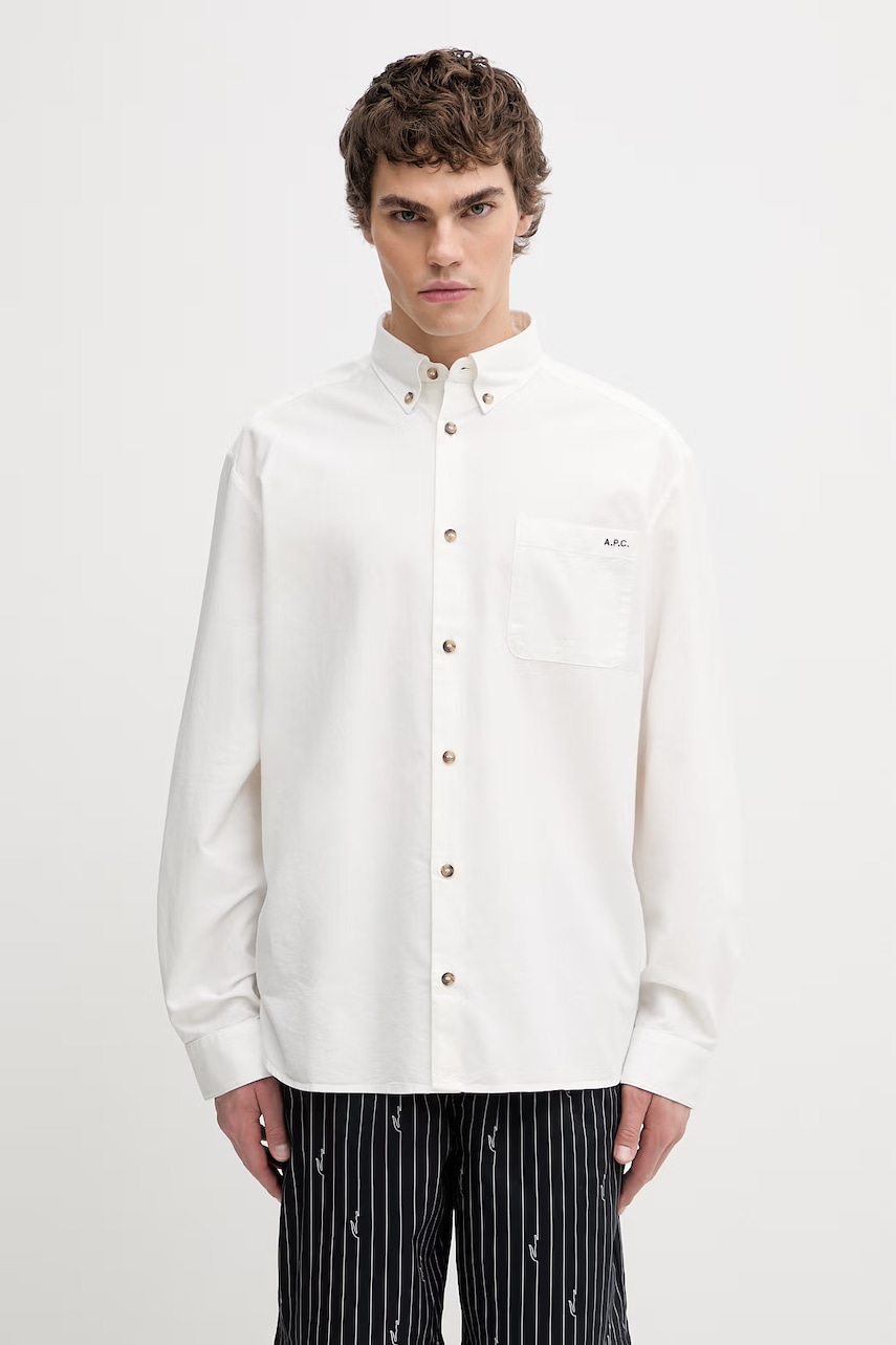 A.P.C. Mateo Logo koszula bawełniana męska