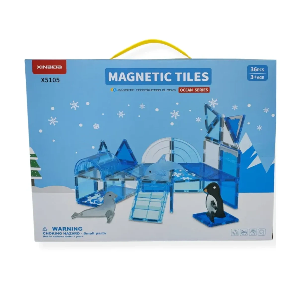 Klocki magnetyczne Ocean 36 el. z figurkami – Magnetic Tiles 3+