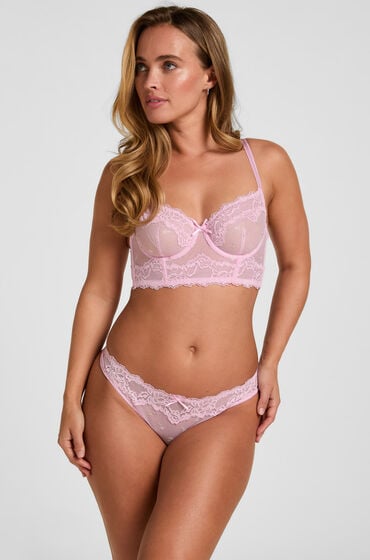 Hunkemöller Suspenderbelt Flora Różowy