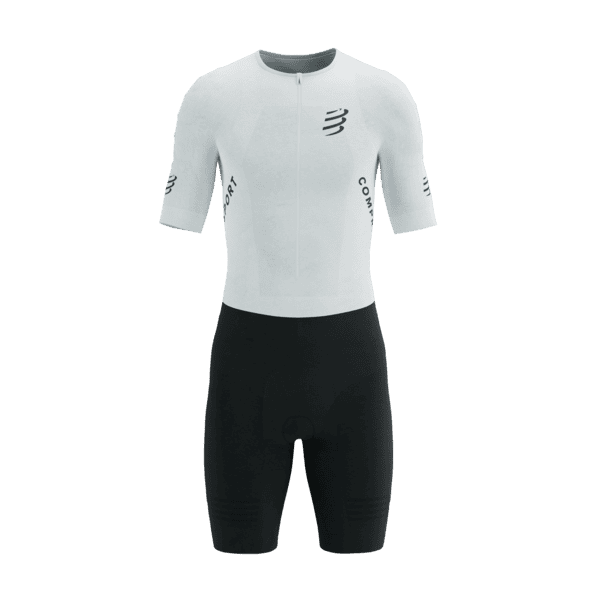 COMPRESSPORT Strój triathlonowy męski AERO SEAMLESS SS TRISUIT white/black