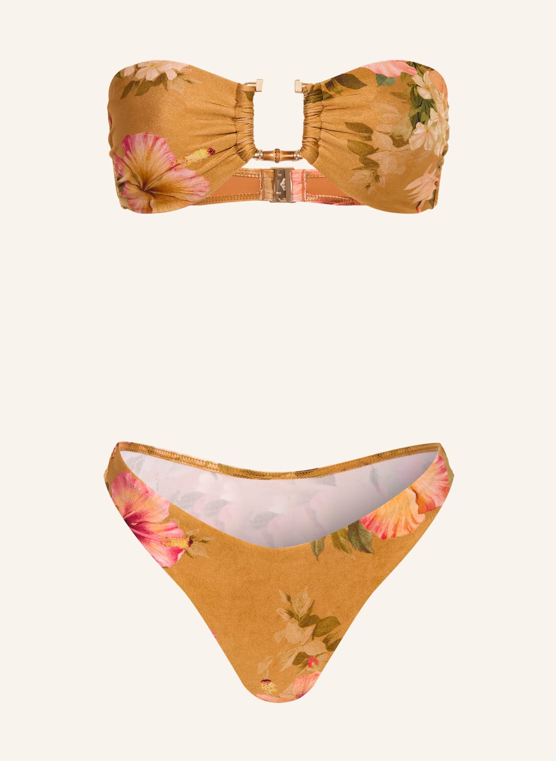 Zimmermann Bikini Bandeau Mahon Bamboo pink