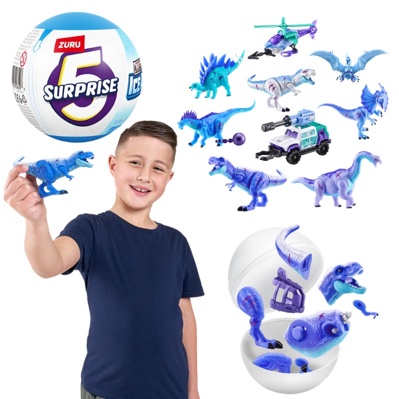 Zuru 5 Surprise Kula Dino Strike Ice Age Niespodzianka Figurki Kapsuła Z Figurkami Niespodziankami Dinozaury