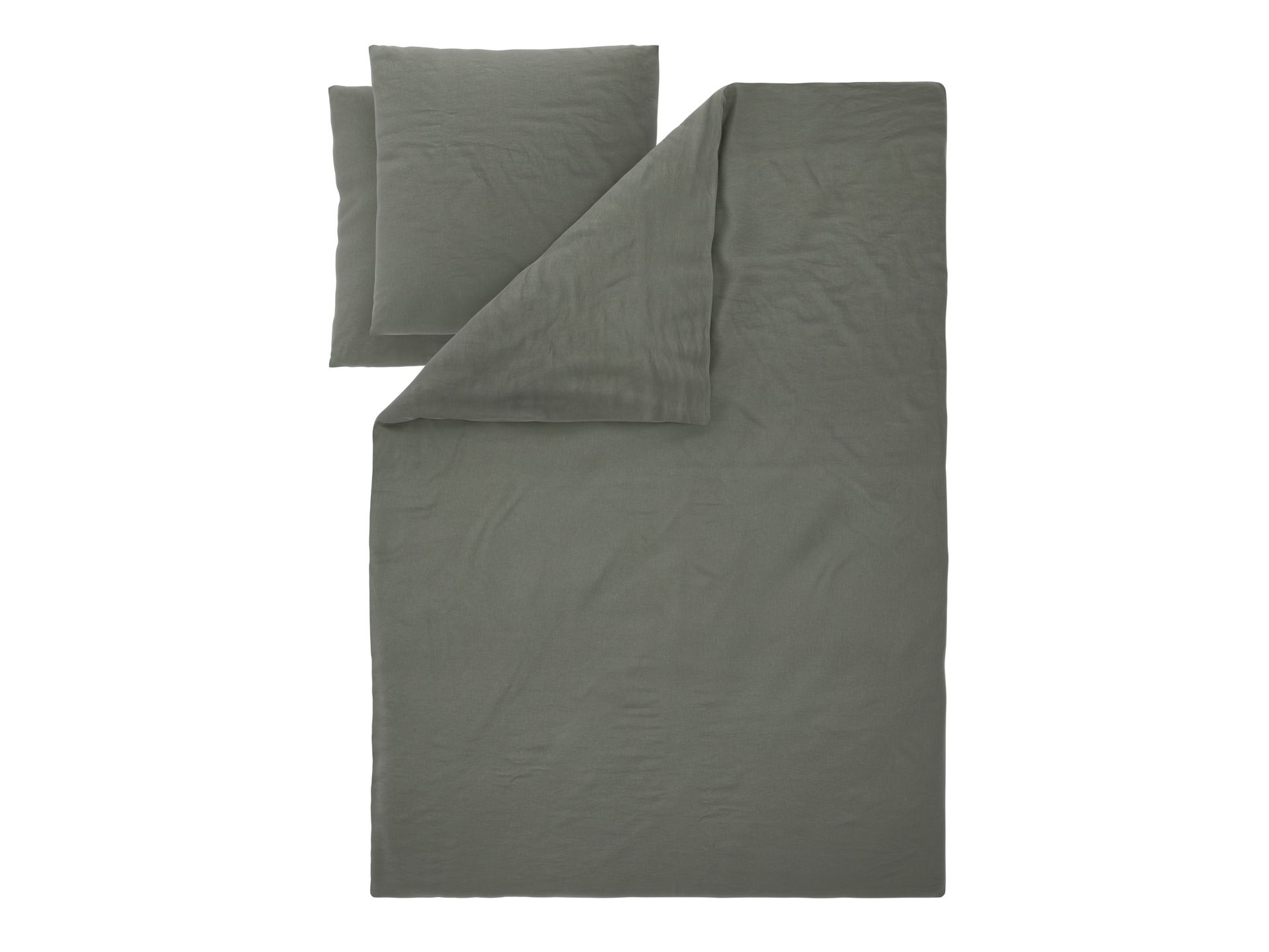 LIVARNO® Pościel bawełna len King Size 220 x 200 cm (Zielony)