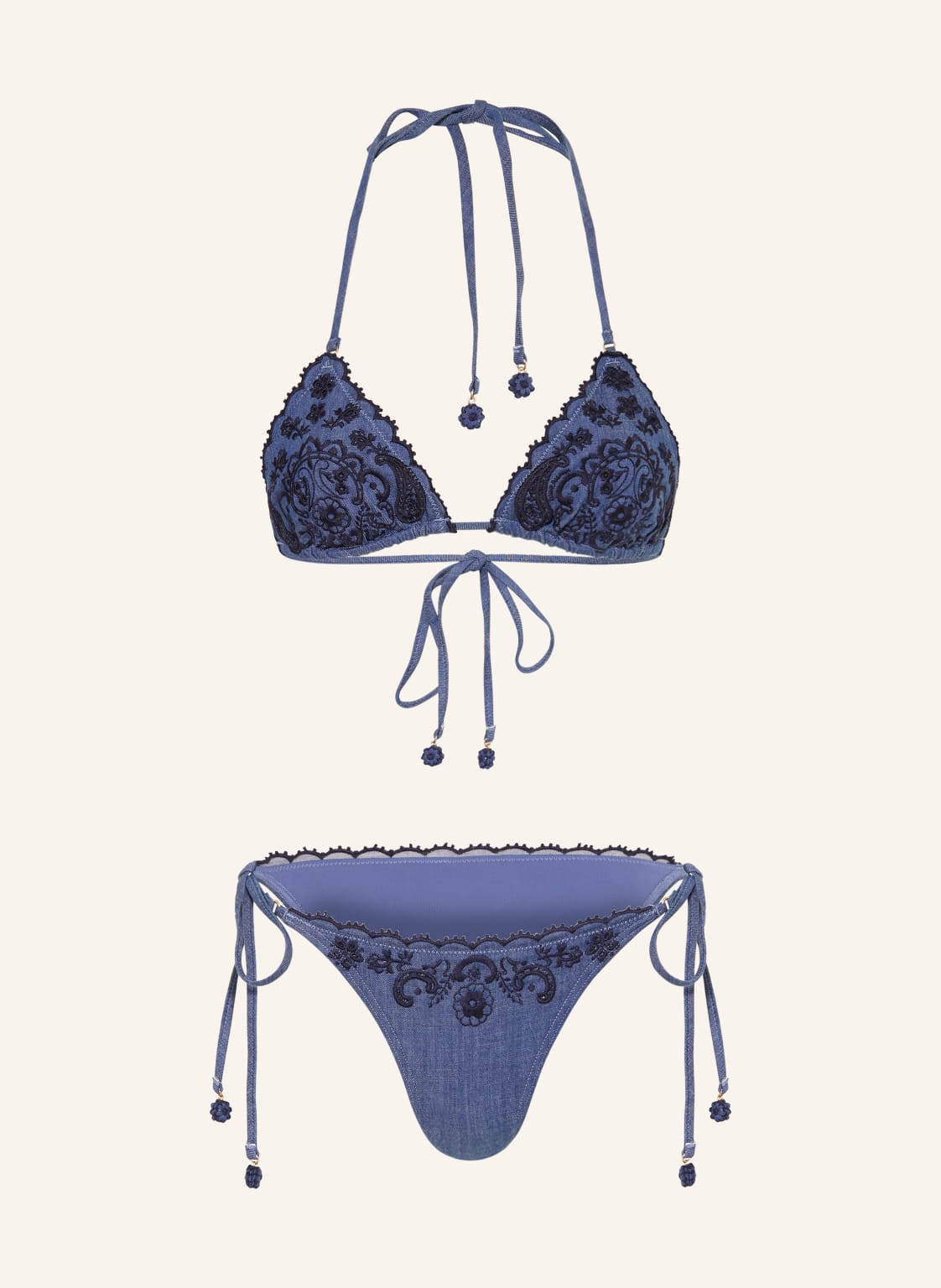Zimmermann Bikini Trójkątne Aster Denim blau