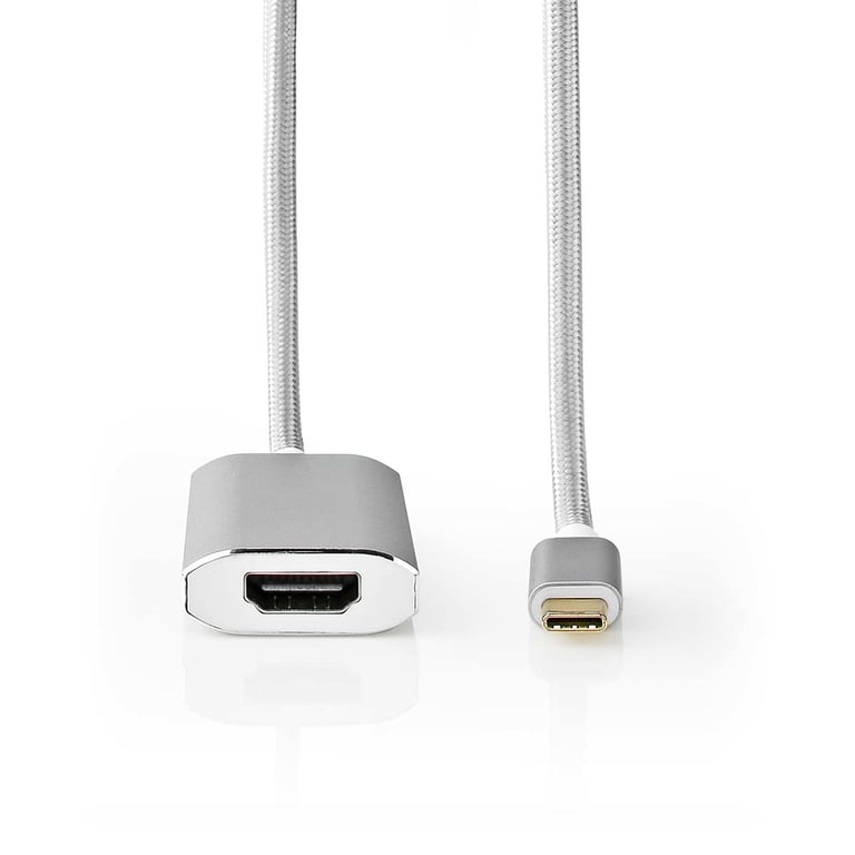 Nedis CCTB64680AL20 adapter kablowy 2 m HDMI Typu A (Standard) USB Type-C Srebrny