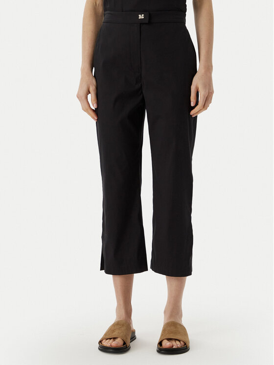 Max Mara Beachwear Spodnie materiałowe 2616131029650 Czarny Regular Fit