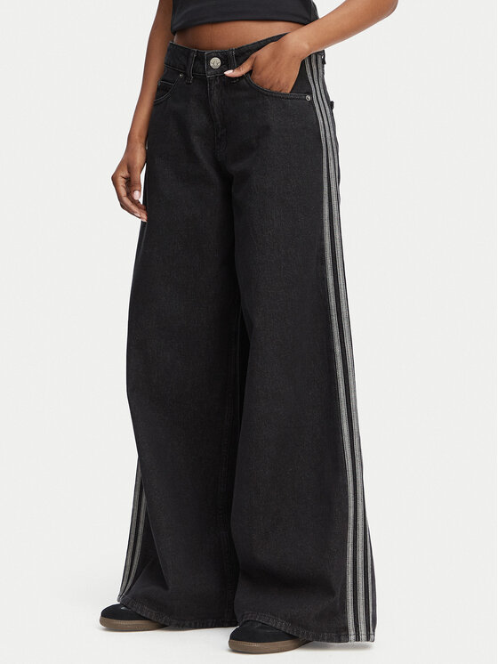 adidas Jeansy Firebird Adilenium KD2905 Czarny Wide Leg