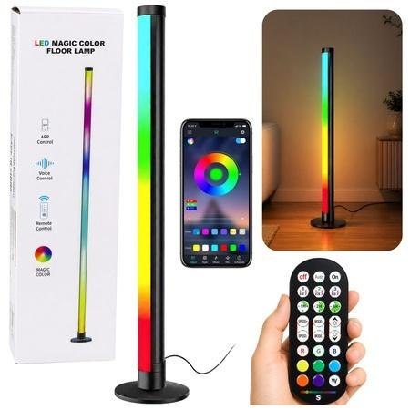 Lampa Podłogowa LED narożna stojąca RGB muzyczna