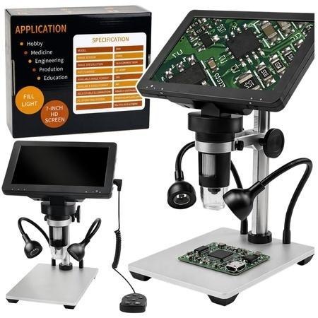 Mikroskop cyfrowy pilot przewodowy 1200X LCD HD