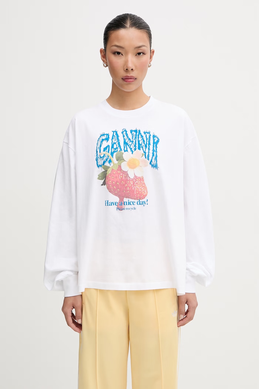 GANNI longsleeve damski bawełniany