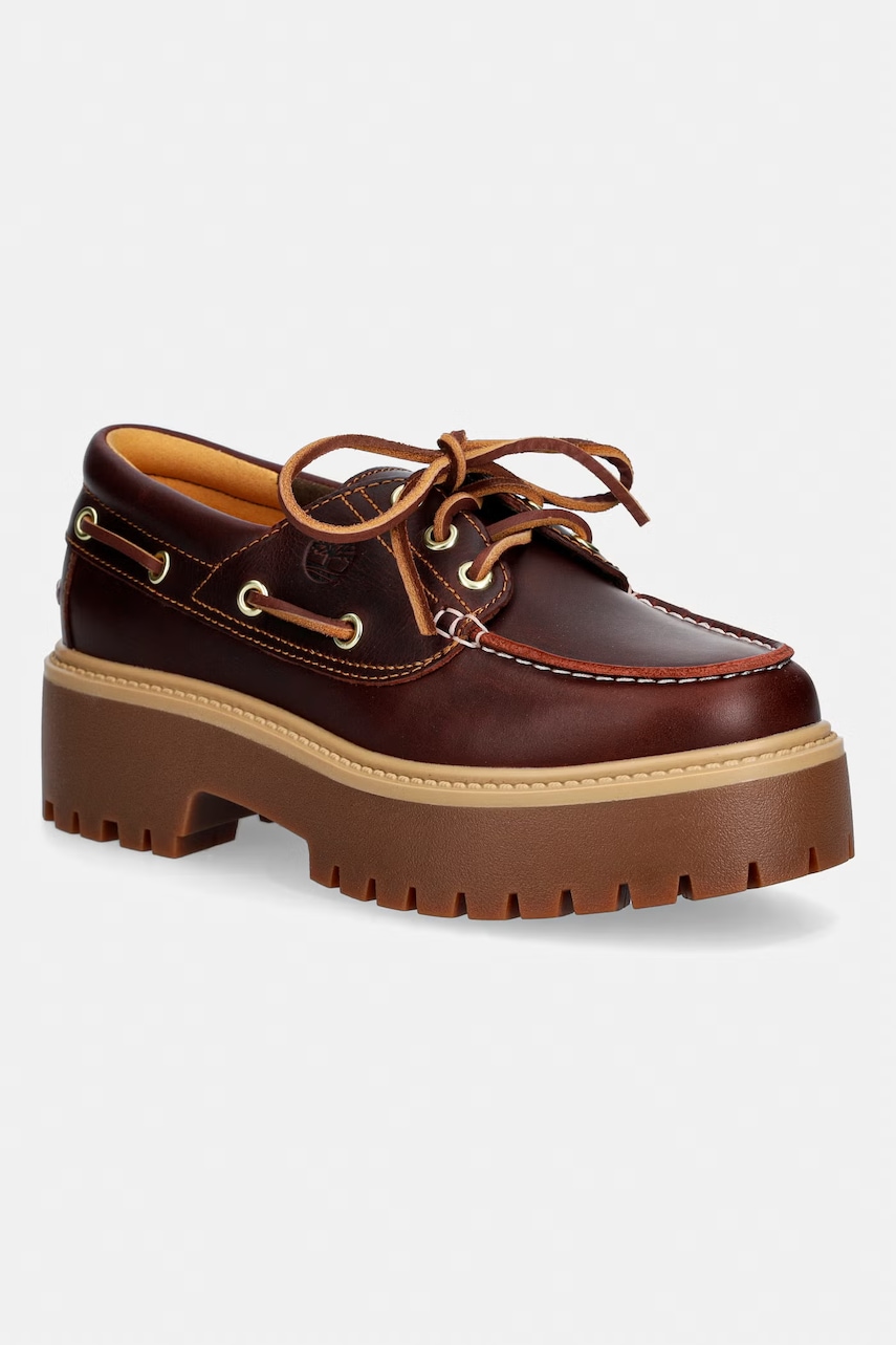 Timberland mokasyny na platformie damskie skórzane