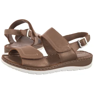 Sandały Brązowe 9-28153-42 310 Taupe Perlato (CP463-b) Caprice