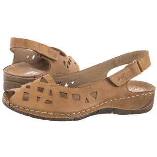 Sandały Jasnobrązowe 4027 07 (HE55-a) Helios