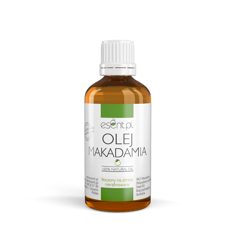 Olej Makadamia NIERAFINOWANY, deodoryzowany ,tłoczony na zimno 50 ml