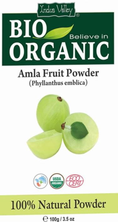 Proszek z owoców Amla (Agrestu Indyjskiego), wzmacniający i ograniczający utratę włosów, CERTYFIKOWANY, 100 g, Indus Valley