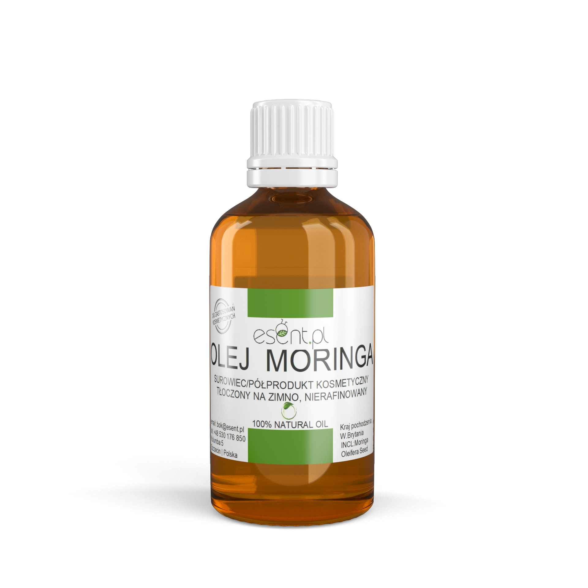 Olej Moringa nierafinowany, tłoczony na zimno 50 ml.