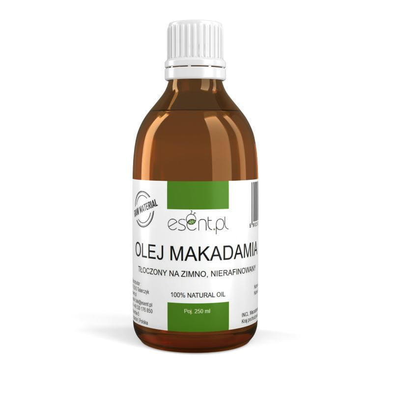 Olej Makadamia NIERAFINOWANY, deodoryzowany ,tłoczony na zimno 250 ml