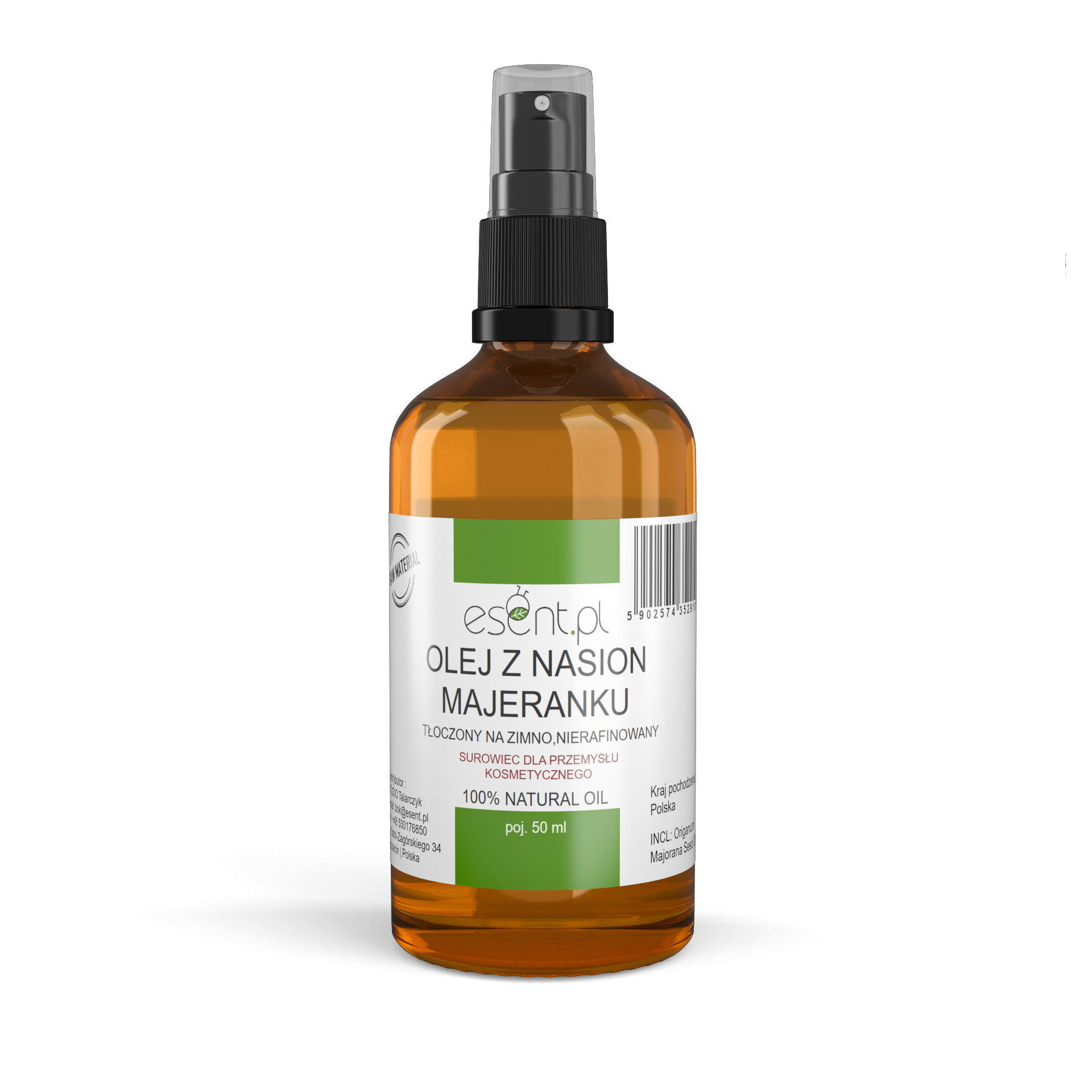 Olej z nasion Majeranku zimnotłoczony, nierafinowany 50 ml.