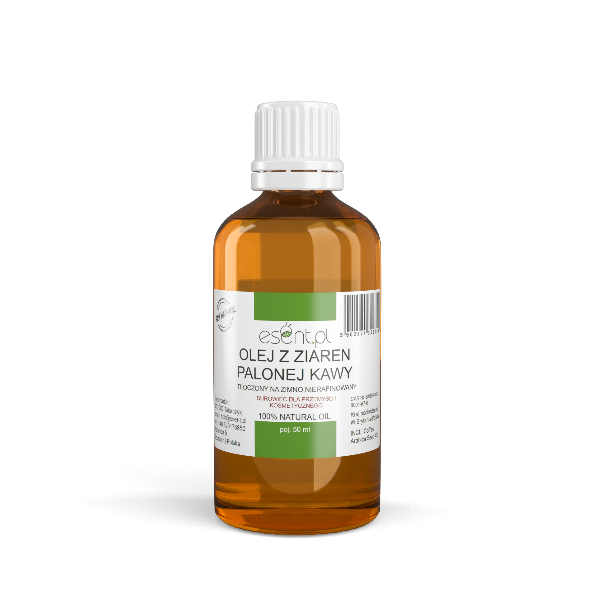 Olej z Palonej Kawy 50 ml, nierafinowany zimnotłoczony