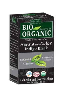 Henna - farba do włosów na bazie henny, CZERŃ, w 100% ekologiczna, CERTYFIKOWANA - ECOCERT, vege, 100 g, Indus Valley