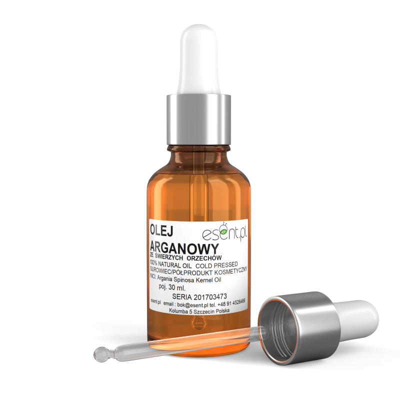 Olej Arganowy tłoczony na zimno, ZE ŚWIEŻYCH ORZECHÓW 30ml w butelce z pipetą