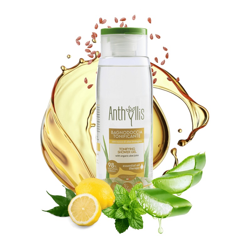 Tonizujący żel pod prysznic, z organicznym sokiem z aloesu, miętą i cytryną, Cosmos Organic, 300 ml