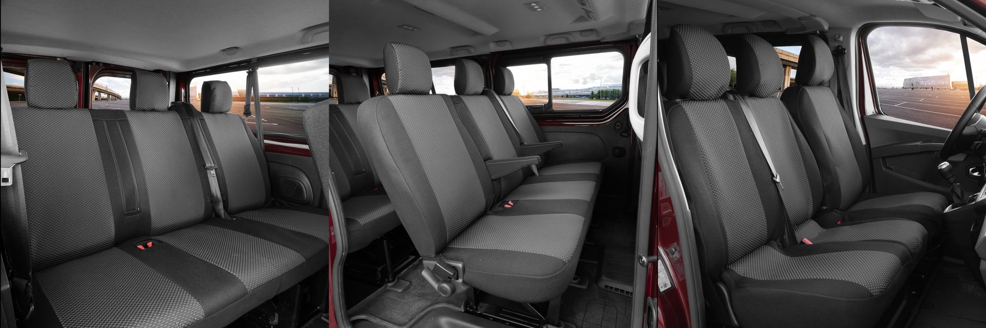 Renault Trafic 9 miejsc (od 2014 / od 2020-) Pokrowce materiał żakardowy