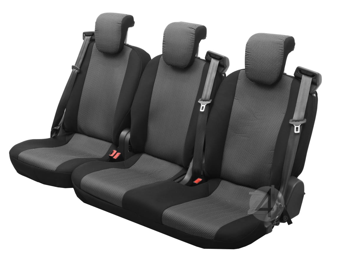 Ford Transit Custom 2. lub 3. rząd (2012-2023) Pokrowce materiał żakardowy