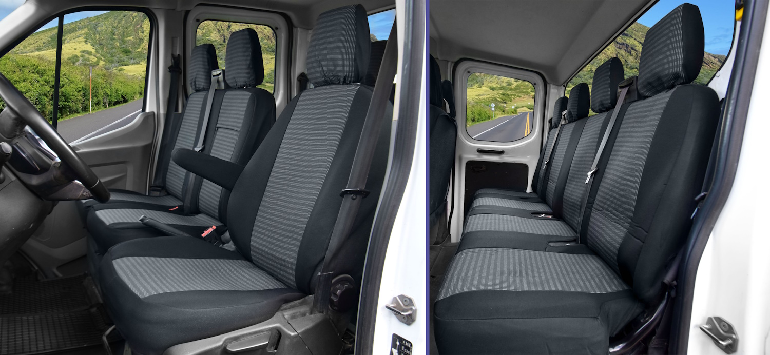 Ford Transit (tył 2+2 od 2014- / od 2018-) Pokrowce materiał żakardowy