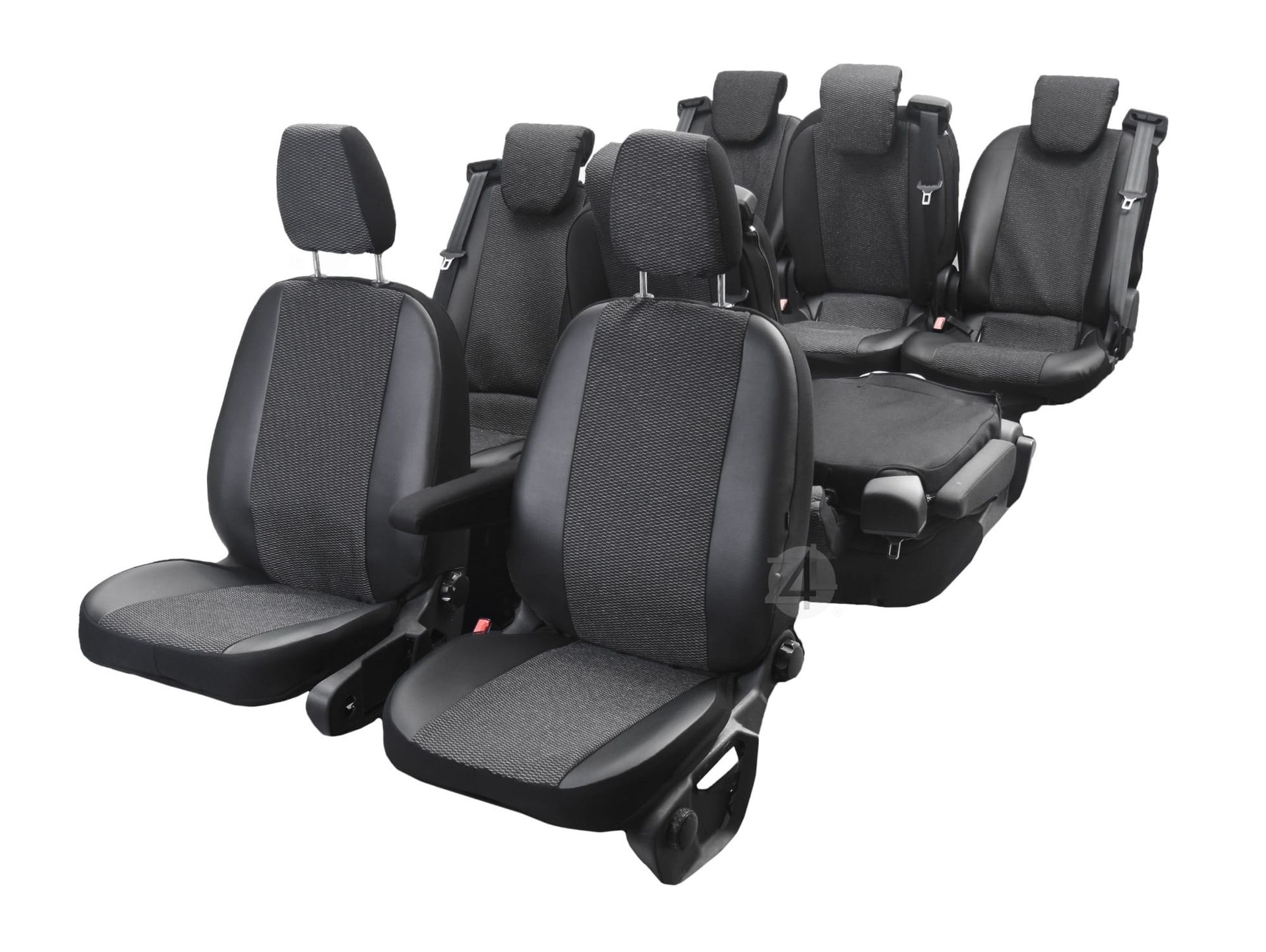 Ford Tourneo Custom (8 miejsc 2018-2023) Pokrowce materiałowo skórzane