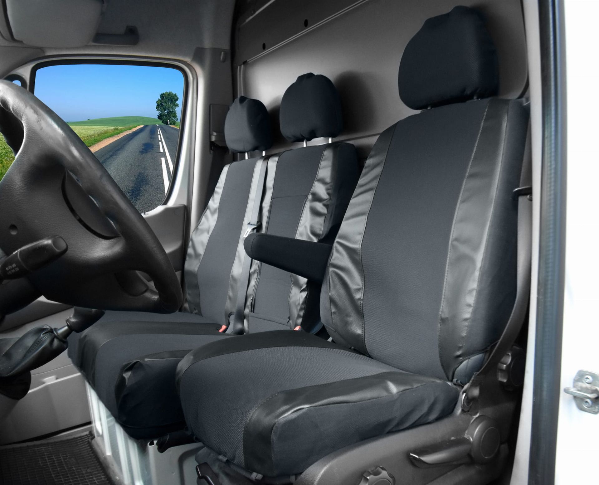 Mercedes Sprinter / VW Crafter (2006-2016) Pokrowce VIVA (eko-skóra i materiał tapicerski)