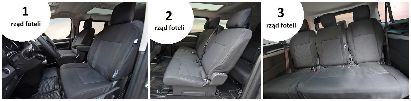 Toyota Proace (od 2016-) Pokrowce miarowe Tailor Made (8 miejsc) materiał żakardowy