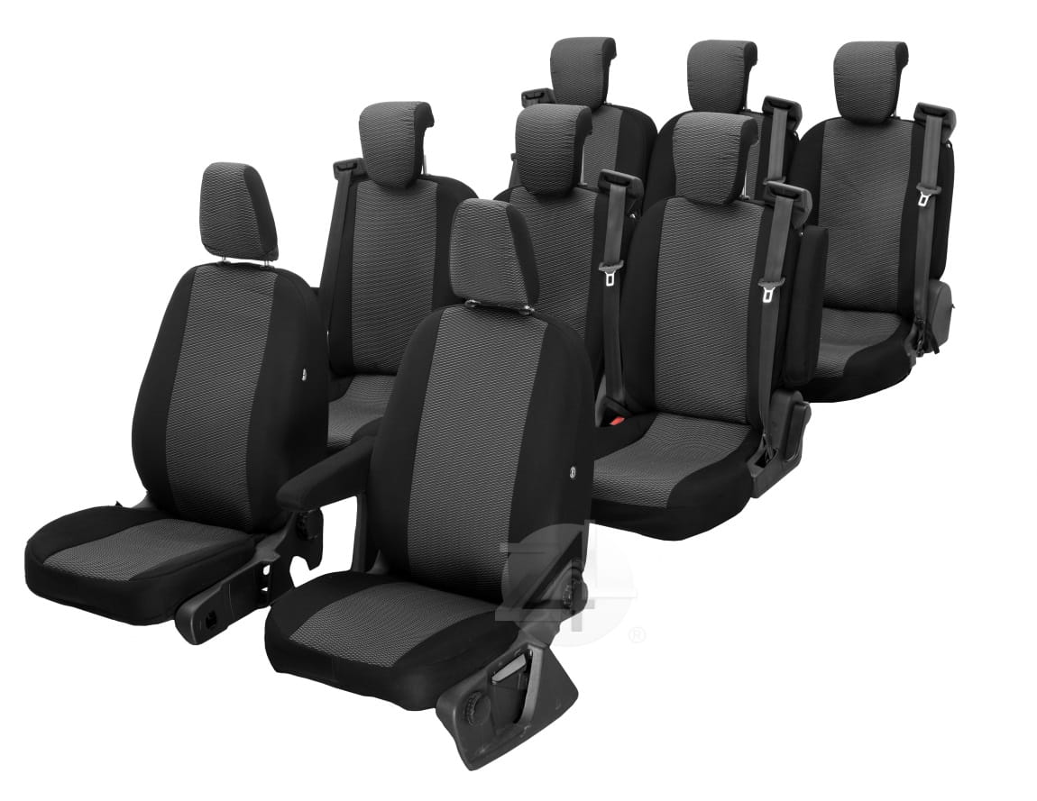 Opel Vivaro (8 miejsc 2014-2019) Pokrowce materiał żakardowy HERO Z4L-DV-TVT8M-07