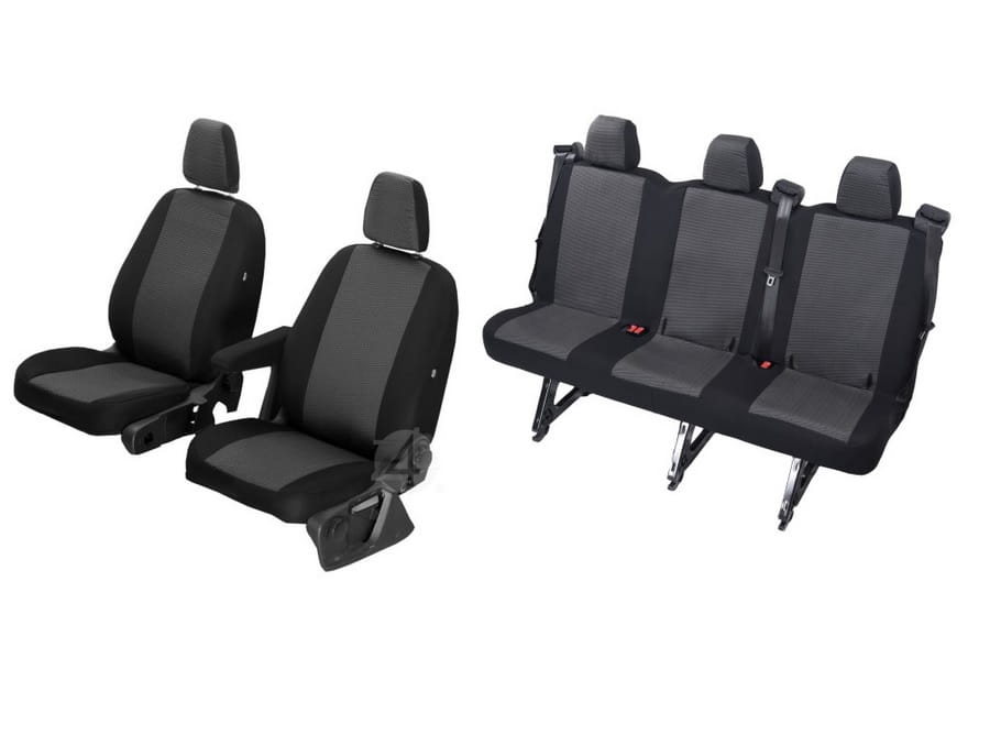 Ford Transit Custom PODWÓJNA KABINA (5 miejsc 2012-2024) Pokrowce materiał żakardowy