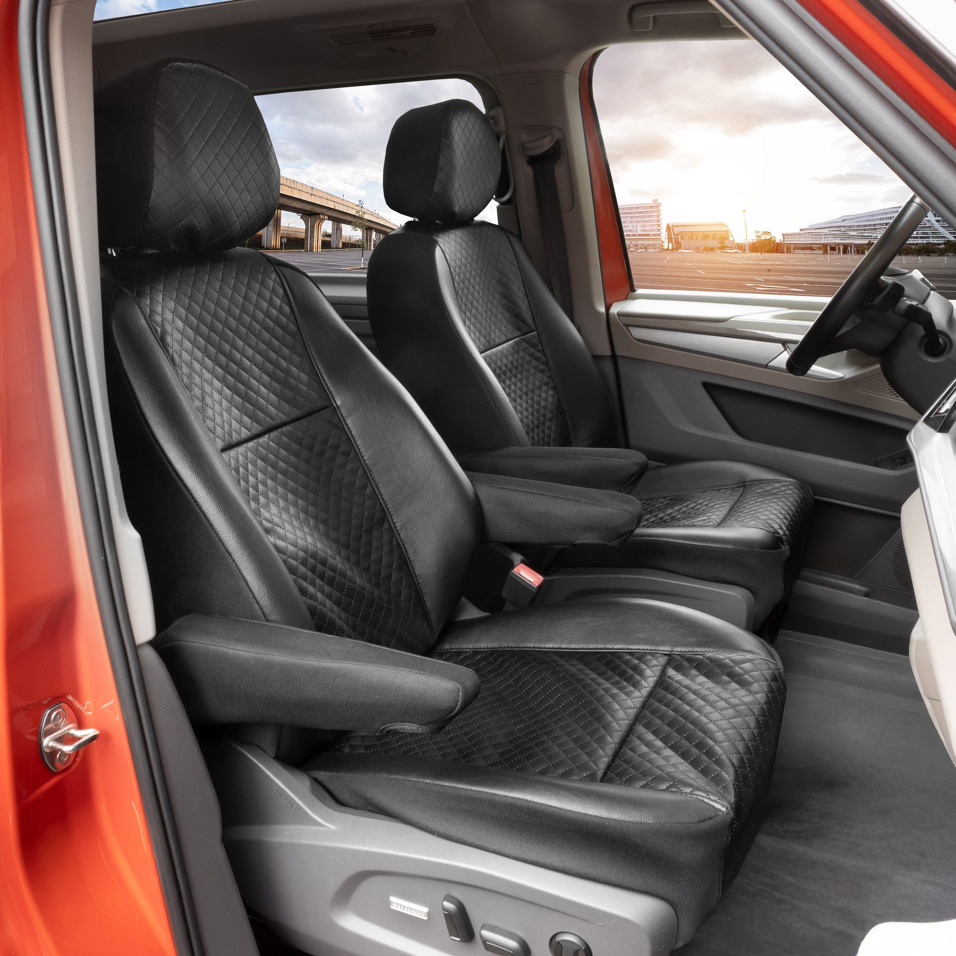 Volkswagen Multivan T7 (2 miejsca od 2022-) PIK eko skóra pokrowce przód 1+1