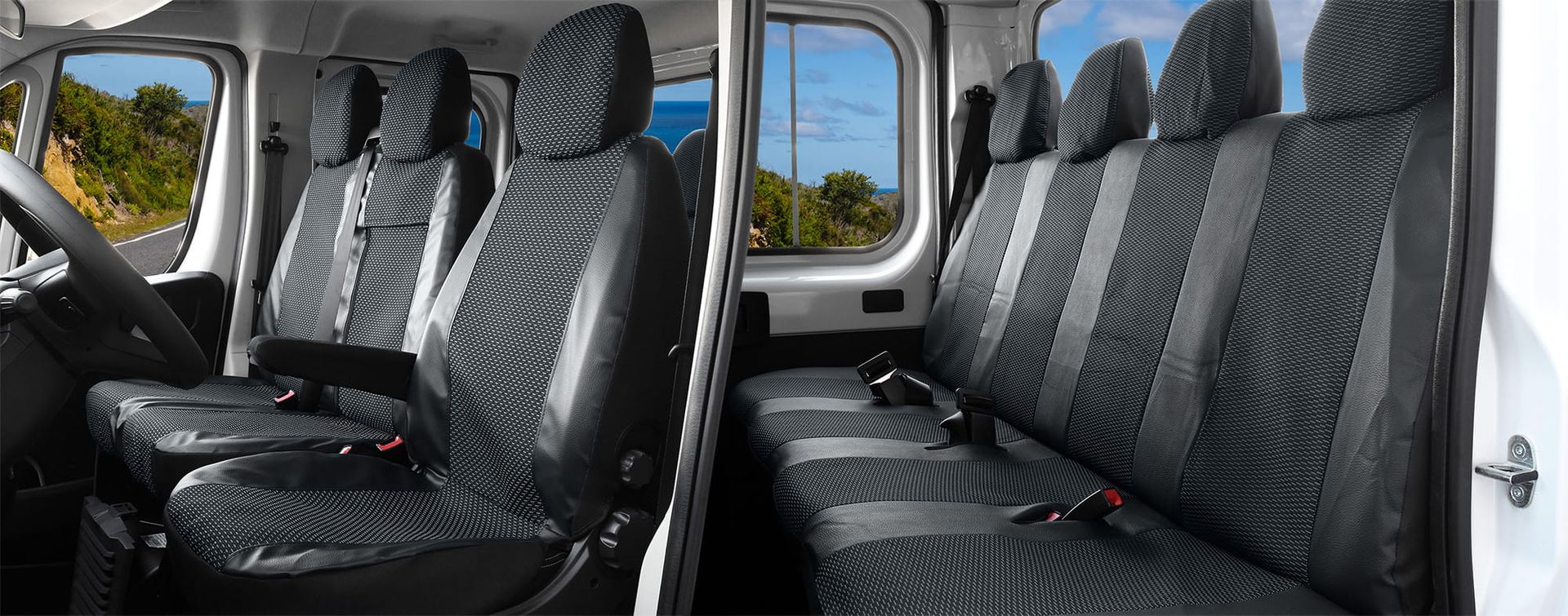 Opel Movano 7 miejsc (od 2022-) Pokrowce materiałowo – skórzane