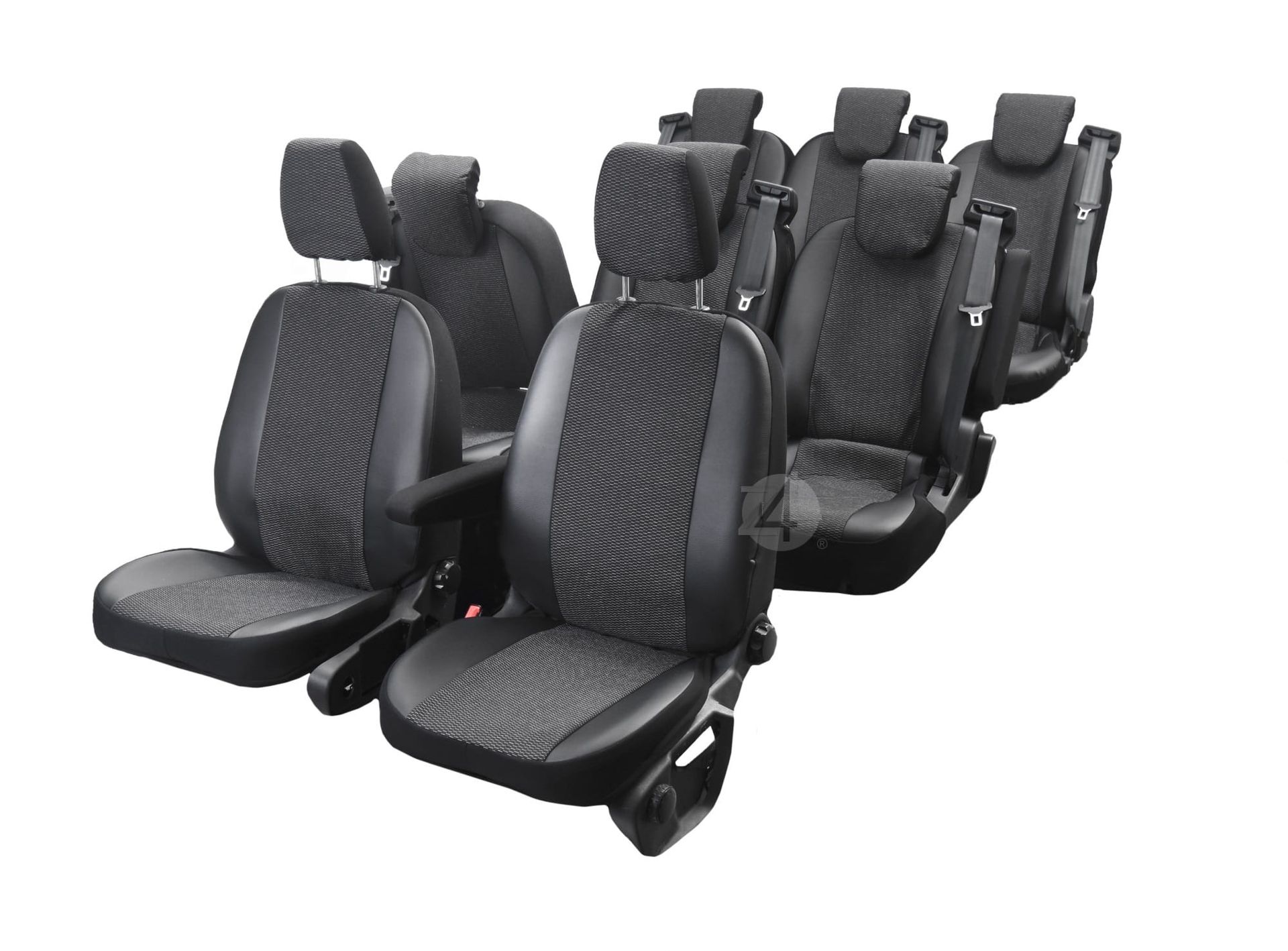 Ford Tourneo Custom (8 miejsc 2012-2018) Pokrowce materiałowo skórzane