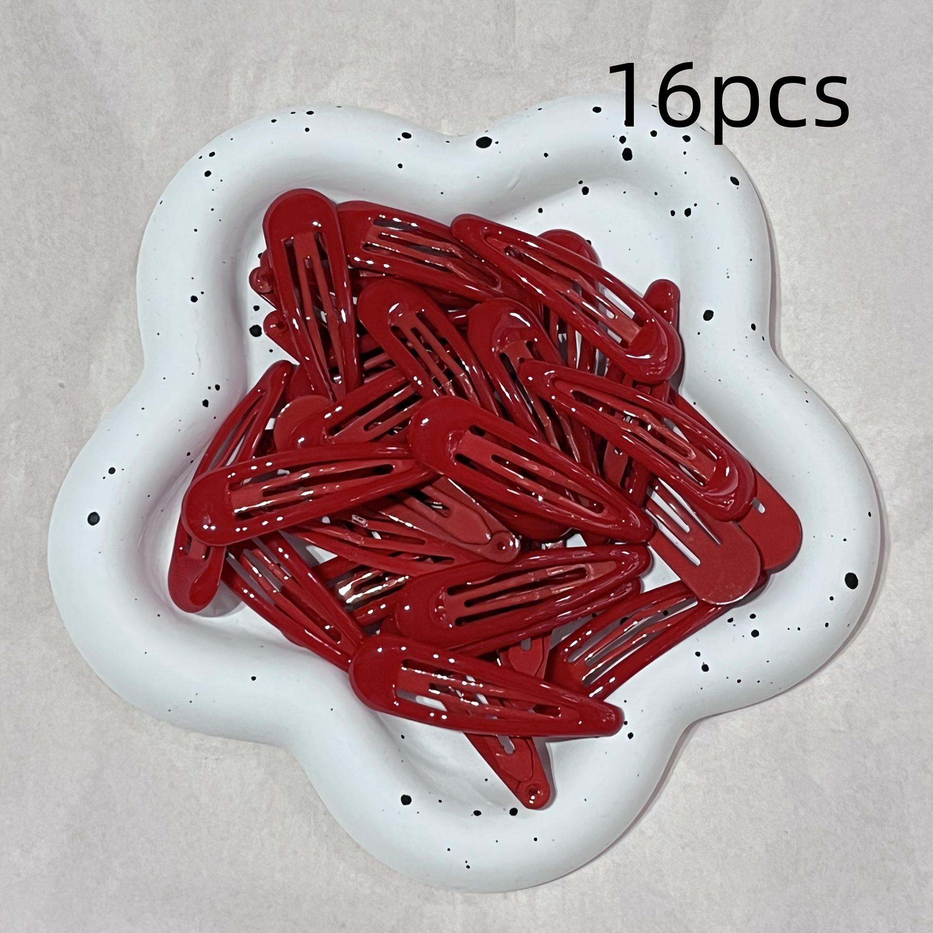 TEMU 16 szt. Czerwone Minimalistyczne Spinki do Włosów, Kropla Design, Antypoślizgowe Spinki BB, Idealne do Grzywki i Puszących Się Włosów