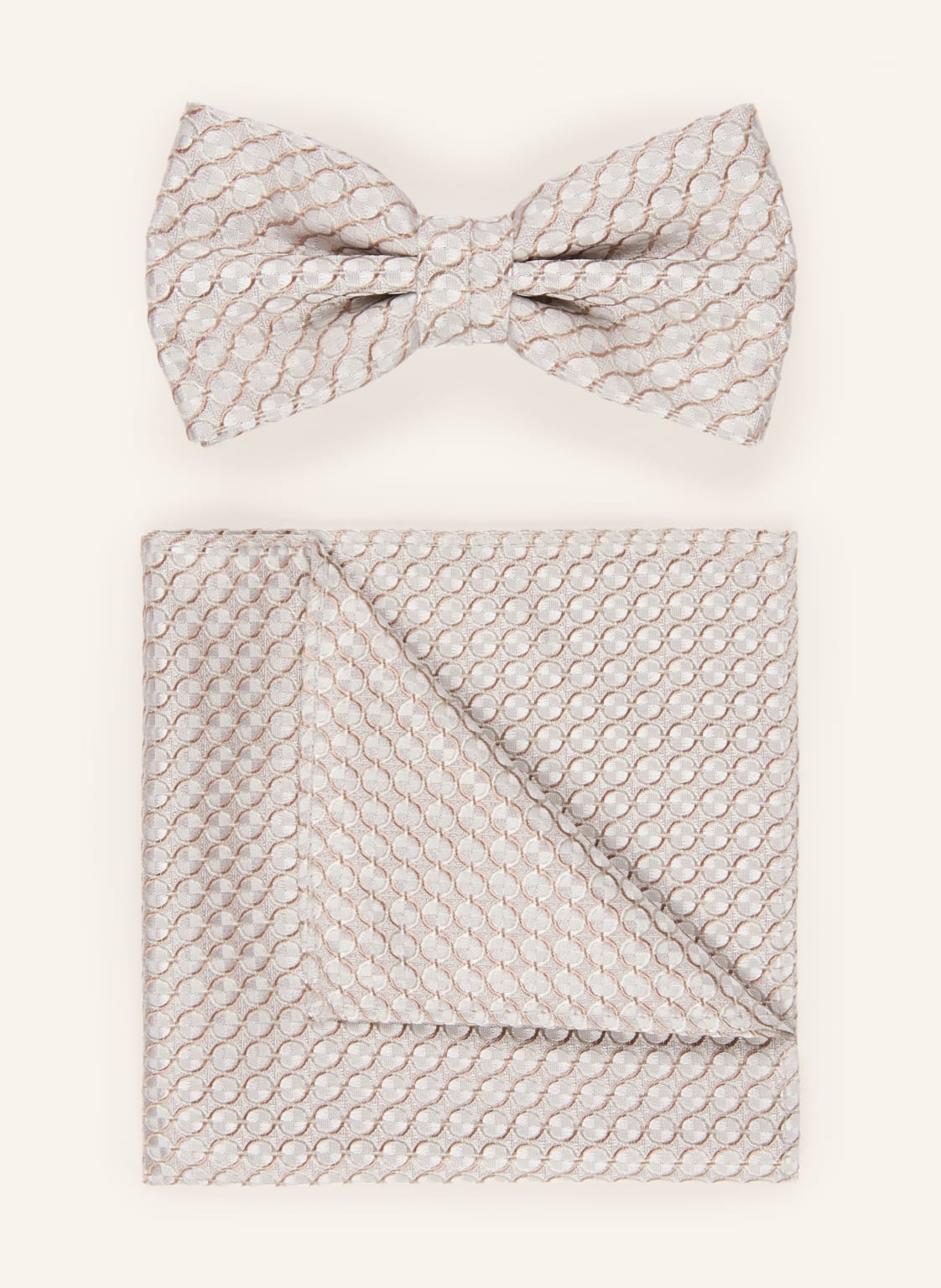 Sterlington Zestaw: Muszka I Poszetka beige